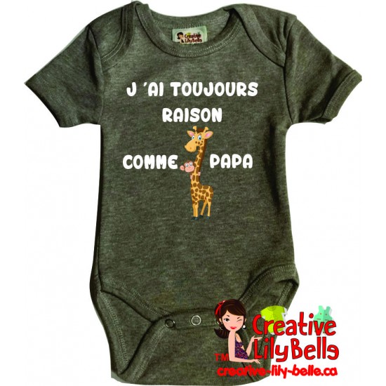 cache-couche ou t-shirt toujours raison comme papa 3053 (to be translated)